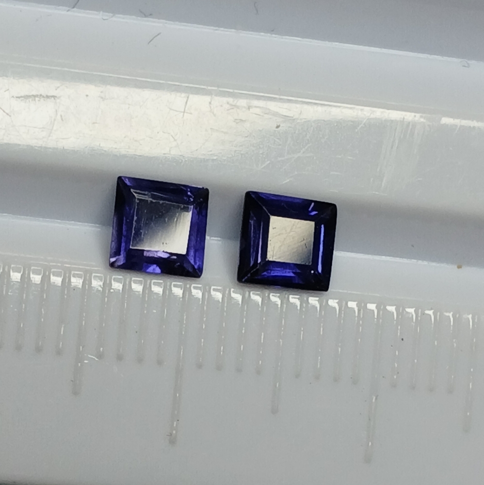 Princess Purple Blue Iolite Gemstones 5mm